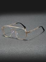 Men's Business Style Metal Frame Eyeglasses, Vintage Trendy Top Bar Design Eyeglasses for Everyday Use, Fashion Accessories f...