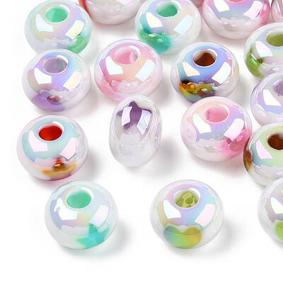 UV Plated Rainbow Acrylic Beads