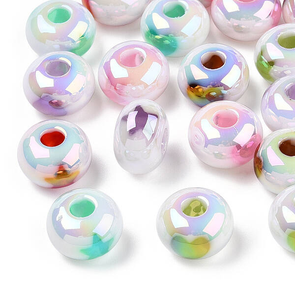 UV Plated Rainbow Acrylic Beads