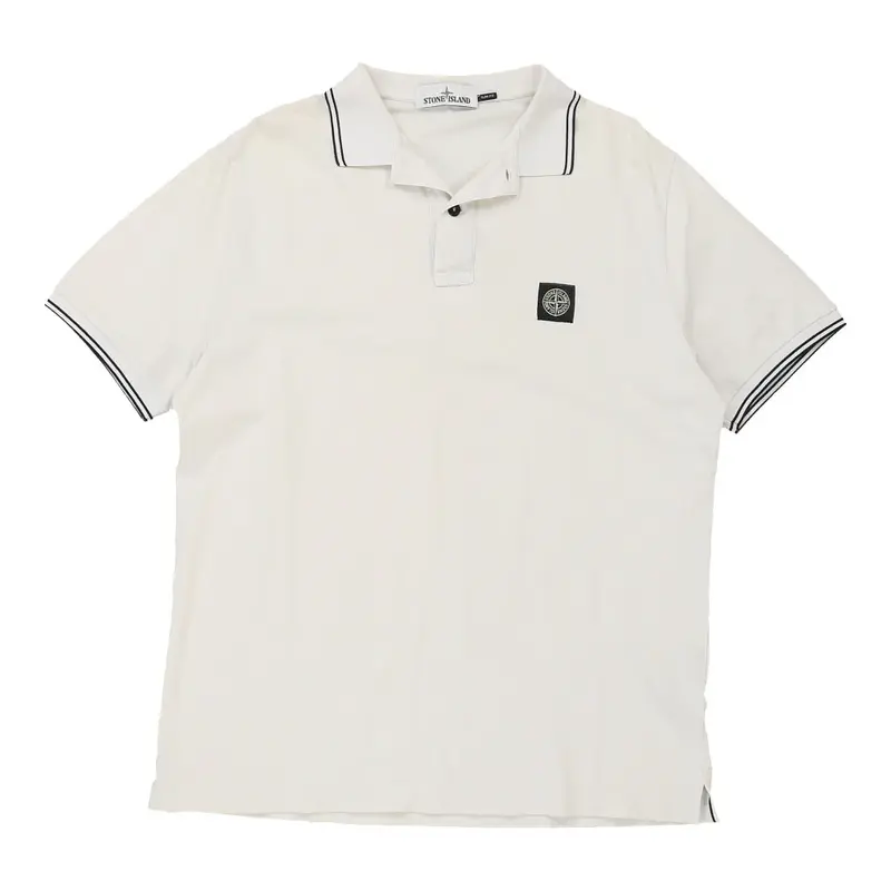Stone Island Slim Fit Polo Shirt - 2XL White Cotton