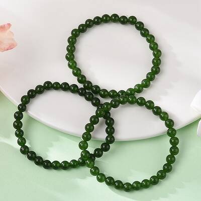 Natural TaiWan Jade Bead Stretch Bracelets