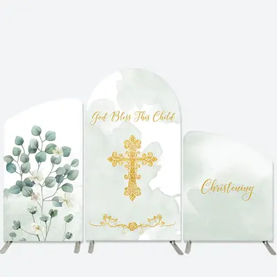 Aperturee God Bless This Child Baby Shower Arch Backdrop Kit | Custom Arched Wall Covers | Chiara Wall Backdrop Diy | Diy Rou...