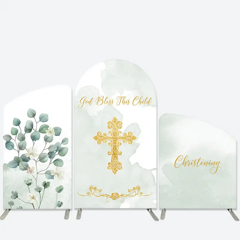 Aperturee God Bless This Child Baby Shower Arch Backdrop Kit | Custom Arched Wall Covers | Chiara Wall Backdrop Diy | Diy Rou...