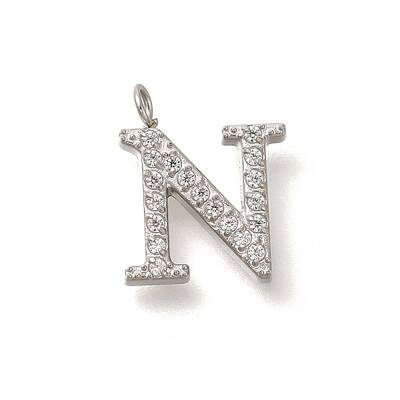 304 Stainless Steel Micro Pave Cubic Zirconia Pendants