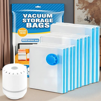 10-Pack Vacuum Storage Bags with Electric Pump β 2 Large, 4 Medium, 4 Small Compression Bags | Save 80% Space for Clothes, ...