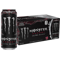 Monster Energy Ultra Black, Sugar Free Energy Drink, 16 Ounce (Pack of 15)