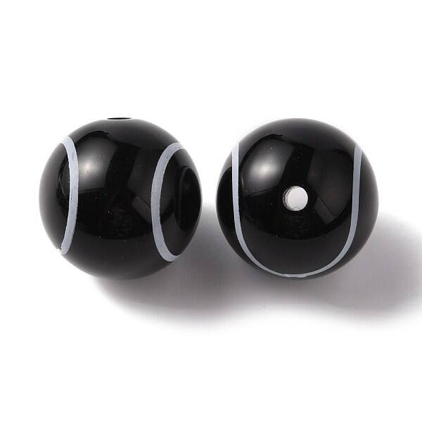 Sport Theme Opaque Resin Beads