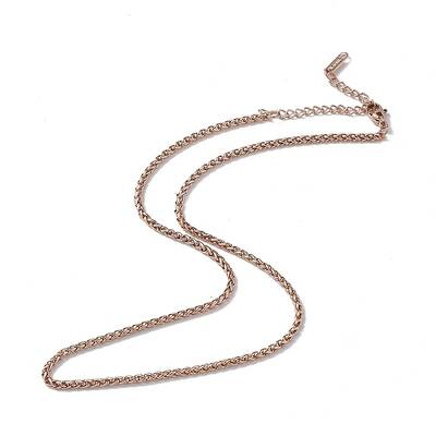 Ion Plating(IP) 304 Stainless Steel Wheat Chain Necklace for Men Women