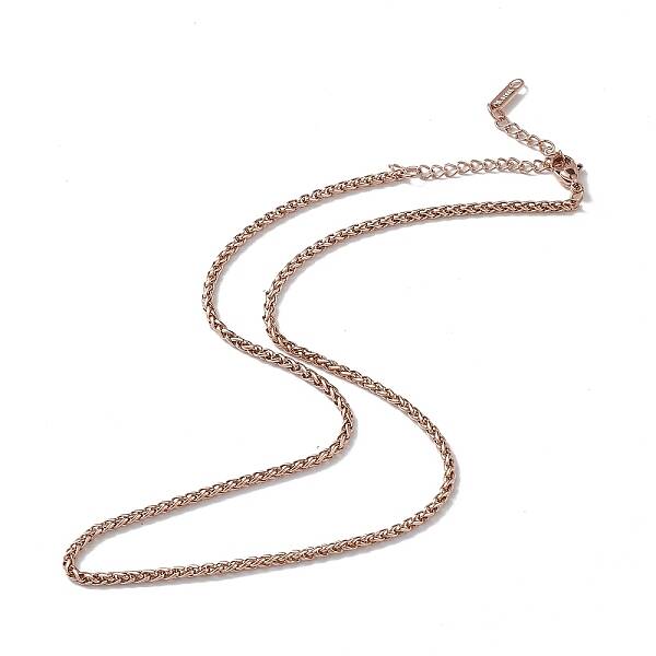 Ion Plating(IP) 304 Stainless Steel Wheat Chain Necklace for Men Women