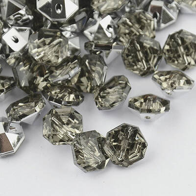 2-Hole Taiwan Acrylic Rhinestone Octagon Buttons