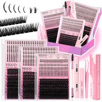 Mixed Length Individual False Eyelashes Kit, 1 Box Natural Look Eyelash Extensions, Self Grafting Curl Eyelashes, Eye Makeup ...