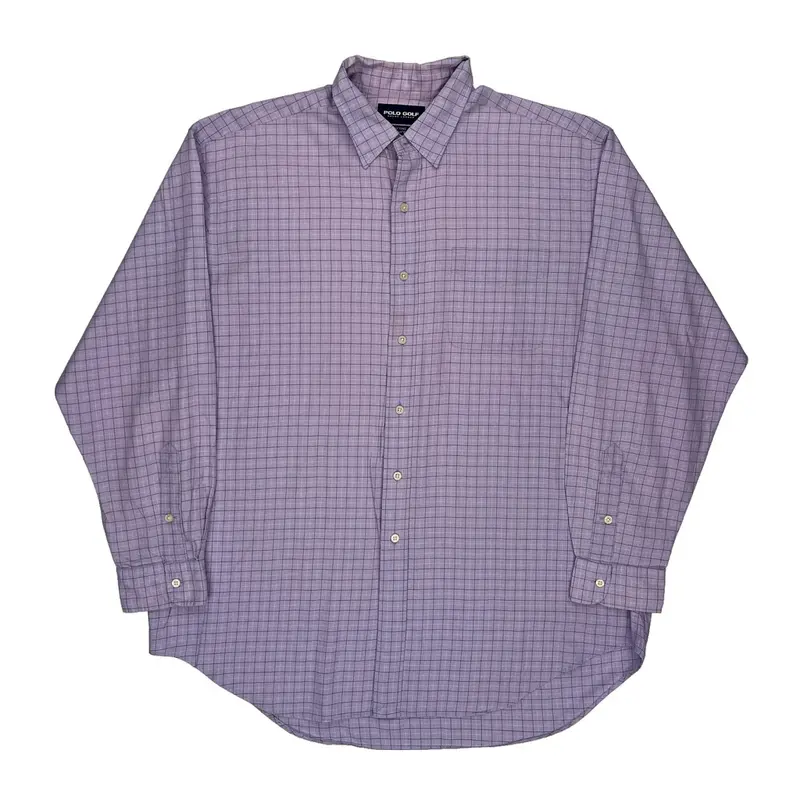 Lofting Polo Golf Checked Shirt - XL Purple Cotton
