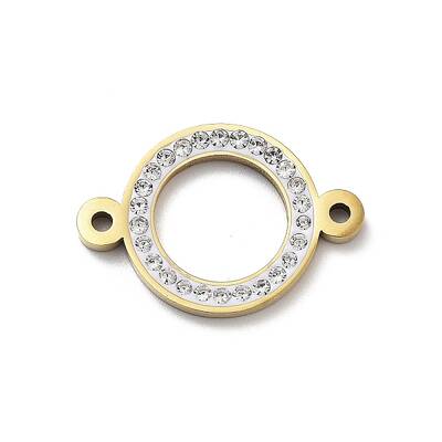 304 Stainless Steel Crystal Rhinestone Connector Charms