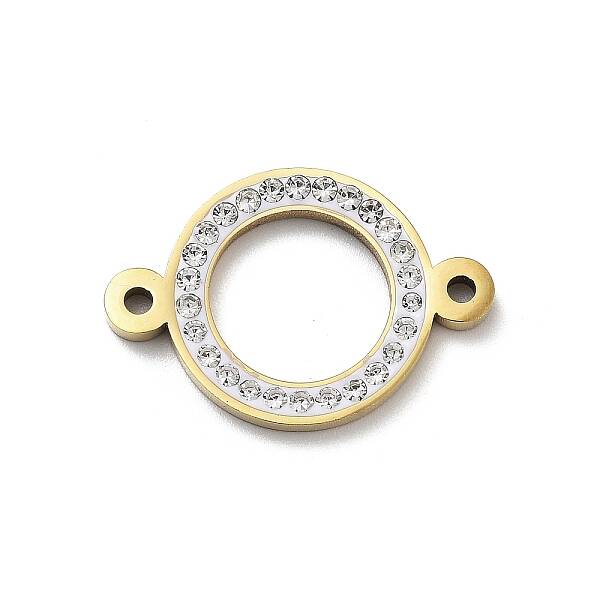 304 Stainless Steel Crystal Rhinestone Connector Charms