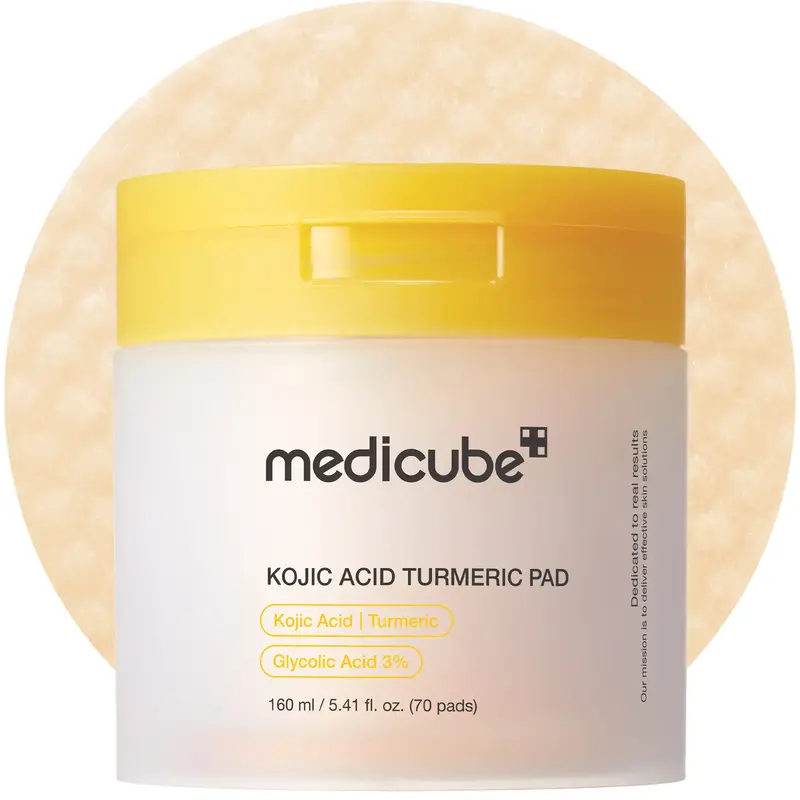 [medicube] Kojic Acid Turmeric Clarifying Toner Pad for Troubled Skin & Use After Spot Care | Soothing & Calming with Turmeri...
