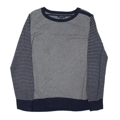 NAUTICA Jumper Grey Striped Mens XL