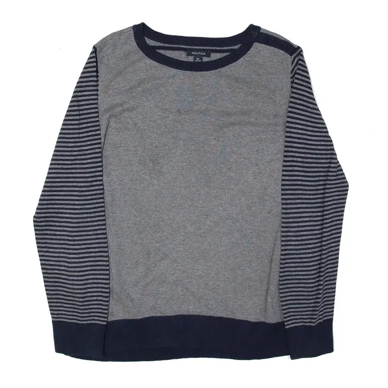 NAUTICA Jumper Grey Striped Mens XL