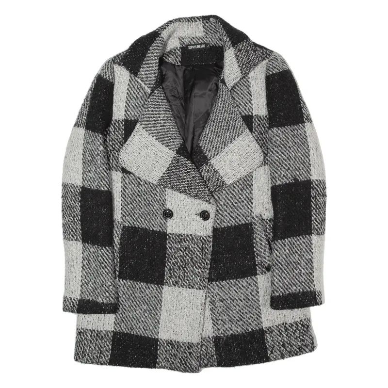 SOPHYLINE & CO Overcoat Jacket Black Check Womens L