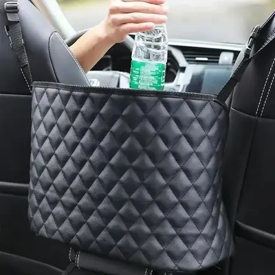 Car Seat Storage Bag, Quilted Design Car Seat Organizer, Car Seat Interval Storage Bag, Universal Car Interior Accessories fo...