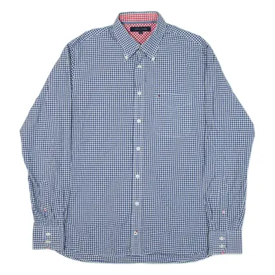 TOMMY HILFIGER Mens Shirt Blue Gingham Long Sleeve M