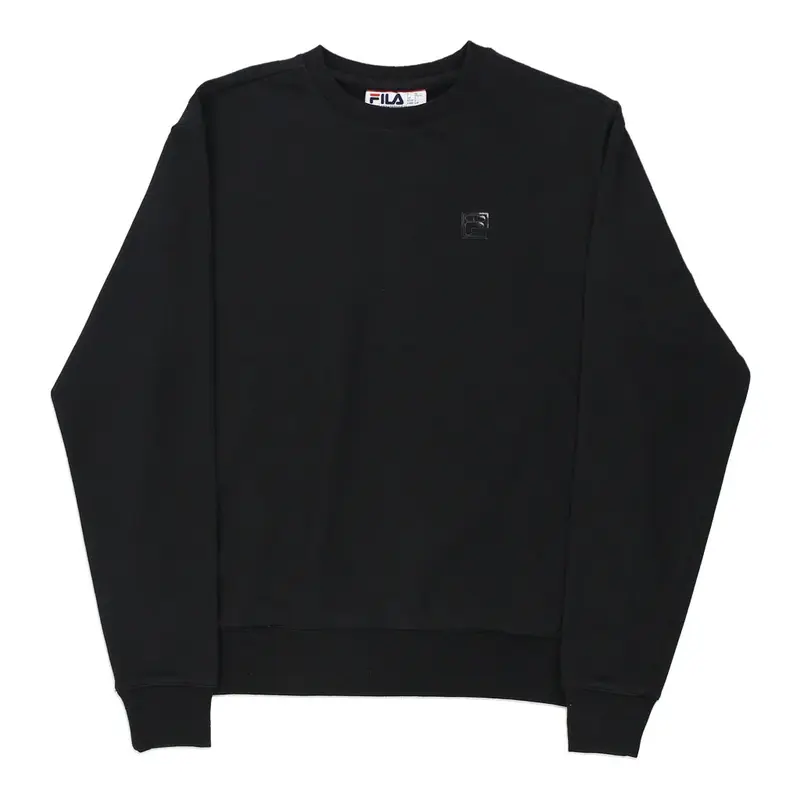 Fila Sweatshirt - Small Black Cotton Blend