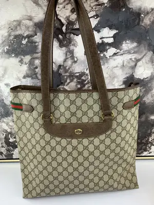 Pre-owned GUCCI canvas tote bags Large Tote or Laptop Bag