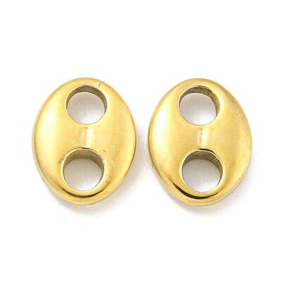 PVD Vacuum Plating 304 Stainless Steel Oval Connector Charms