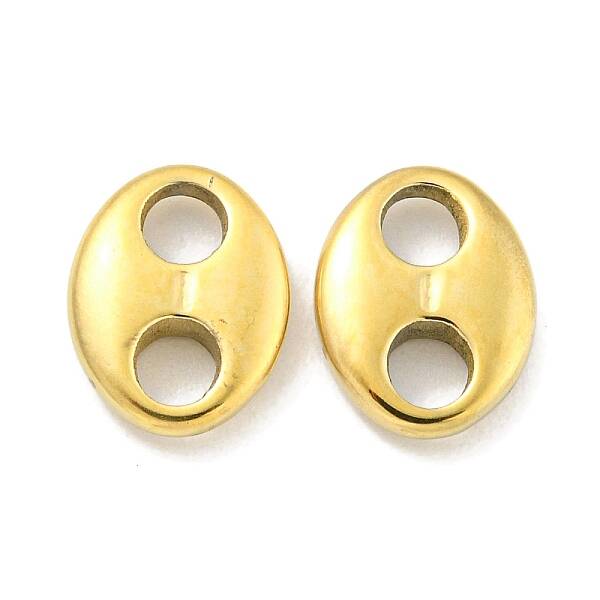 PVD Vacuum Plating 304 Stainless Steel Oval Connector Charms
