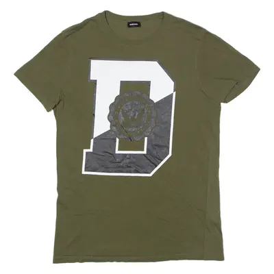 DIESEL Mens T-Shirt Green Crew Neck M