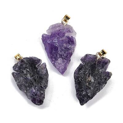 Raw Rough Natural Amethyst Pendants
