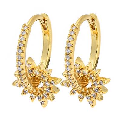 Real 18K Gold Plated Brass Hoop Earrings