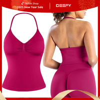 DEEFY Impact Longline Strappy Top Sports Yoga Impact Tanks Women Workout Bra Fitness Outdoor Running Tops