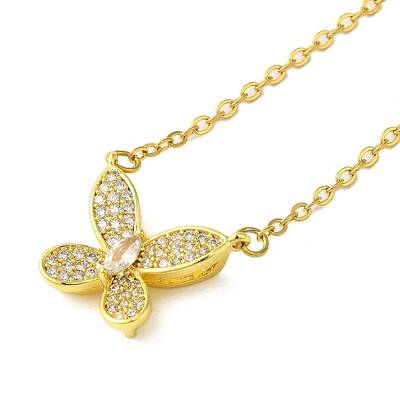 304 Stainless Steel Cubic Zirconia Pendant Necklaces