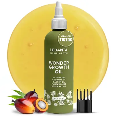 LeBanta Wonder Growth Oil - 100% Pure Batana Oil Blend with Castor Pumpkin Seed Coconut & Rosemary for Thicker Stronger Hair ...