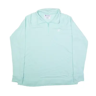 CHAMPION Sweatshirt Blue 1/4 Zip Womens L