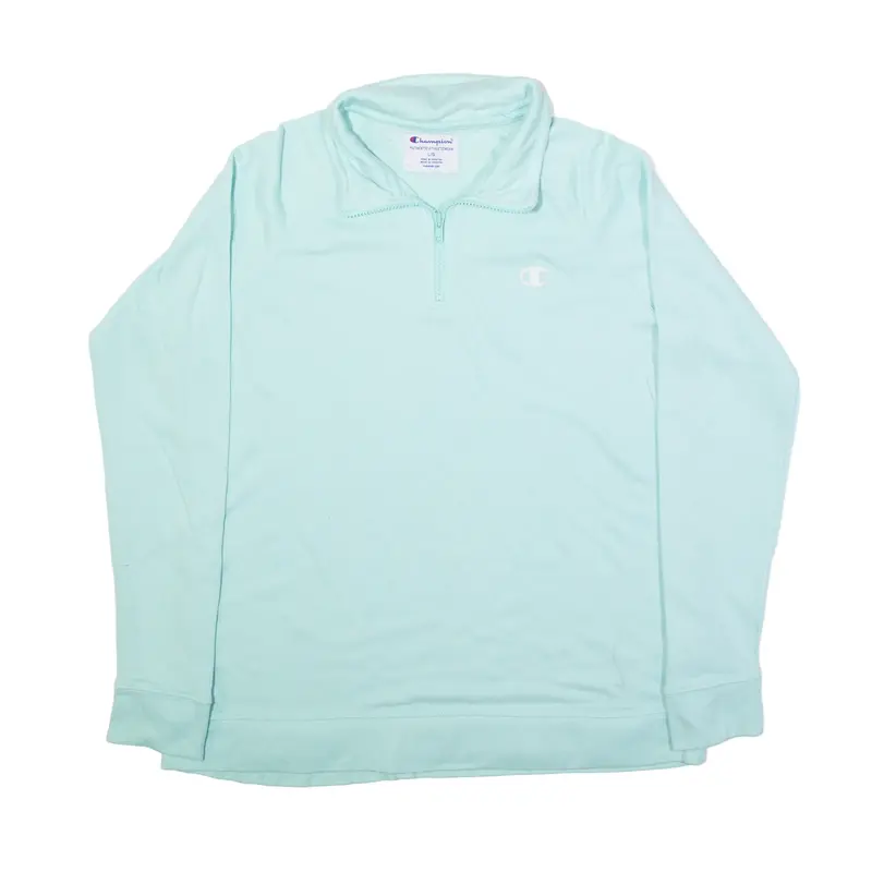 CHAMPION Sweatshirt Blue 1/4 Zip Womens L