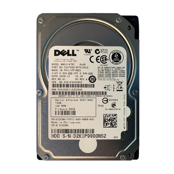 1DCWH Dell 73GB 3Gb/s SAS 10000 2.5-inch 16MB Hard Drive