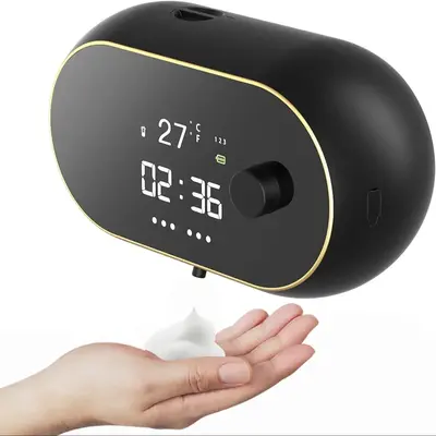 Automatic Kitchen Soap Dispenser, 450ML Wall Mounted Foam Hand Sensor Soap Container Dispenser, Electric Plastic Type-C Recha...