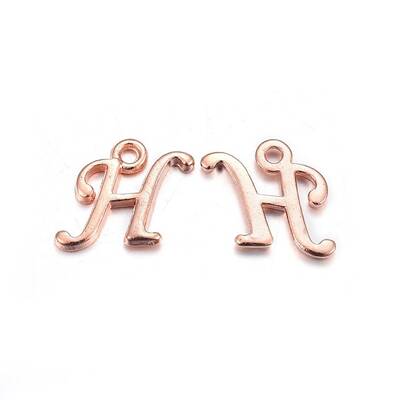 Rose Gold Plated Alloy Letter Pendants