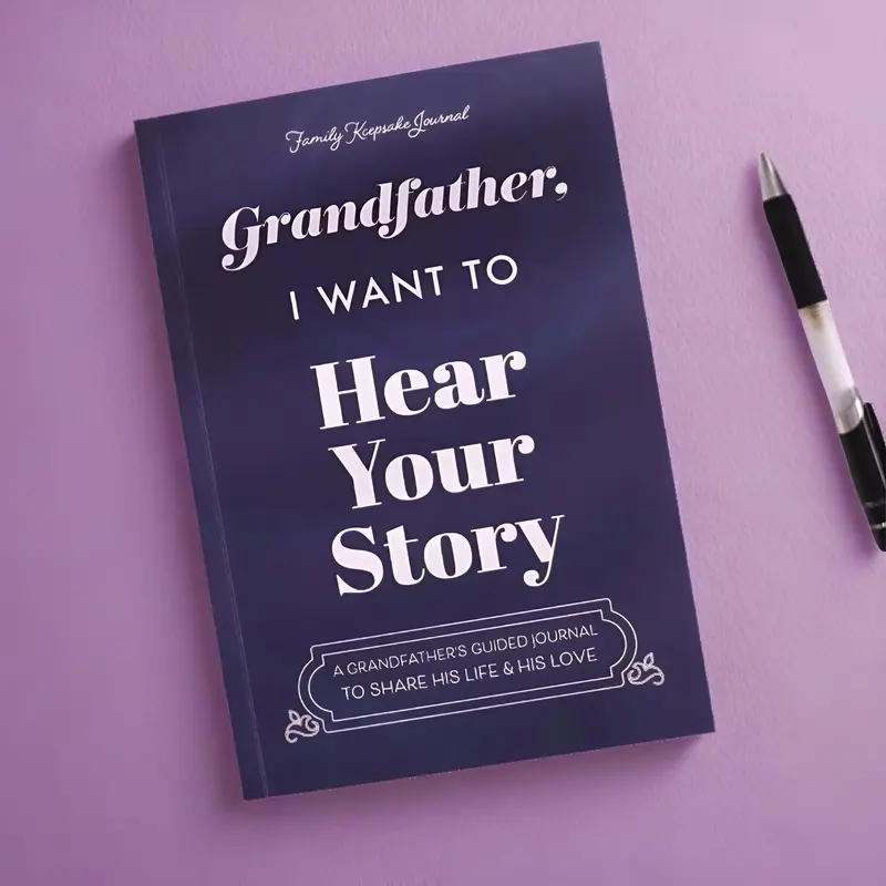 Grandfather's Story Journal, 1 Count Grandfather's Story Daily Notebook, Keepsake Family Legacy Diary Book, Gift for Grandfat...