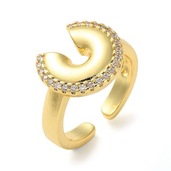 Rack Plating Brass Micro Pave Cubic Zirconia Open Cuff Rings