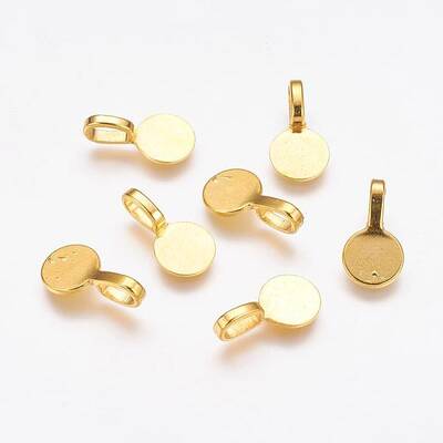 Tibetan Style Alloy Glue On Flat Pad Pendant Bails