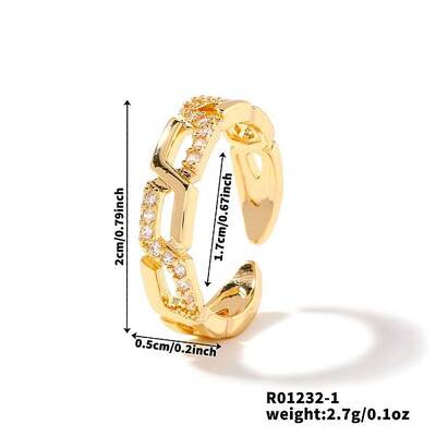 Hip Hop Style Brass  Micro Pave Cubic Zirconia Open Cuff Rings For Women