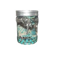 Jewelry Jar Filled with Misc Jewelry Decorative Elements & Personal Items Plastic Organizer Tin Canister Containers for Home ...