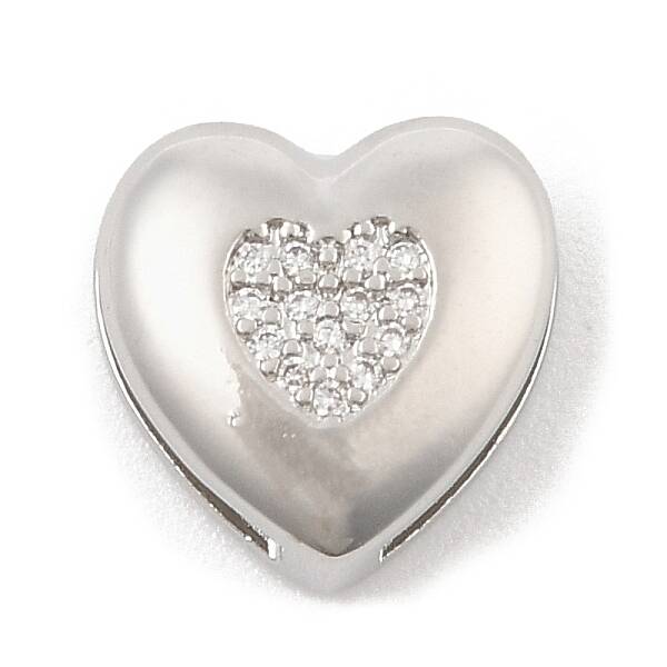 Brass Micro Pave Cubic Zirconia Slide Charms