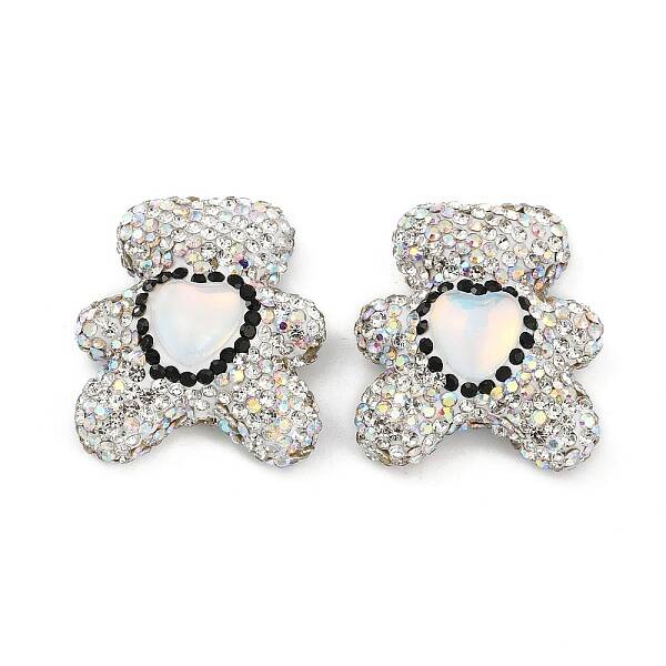 Handmade Polymer Clay Rhinestone Beads
