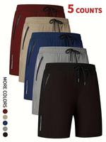 Men's Letter Print Drawstring Shorts, Casual Comfy Breathable Pocket Shorts, Shorts for Men, Men's Bottoms for Daily Outdoor ...