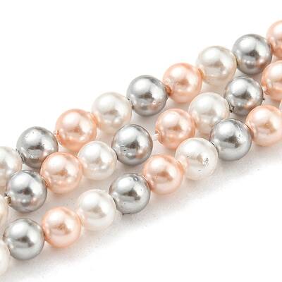 Electroplated Shell Pearl Beads Strands