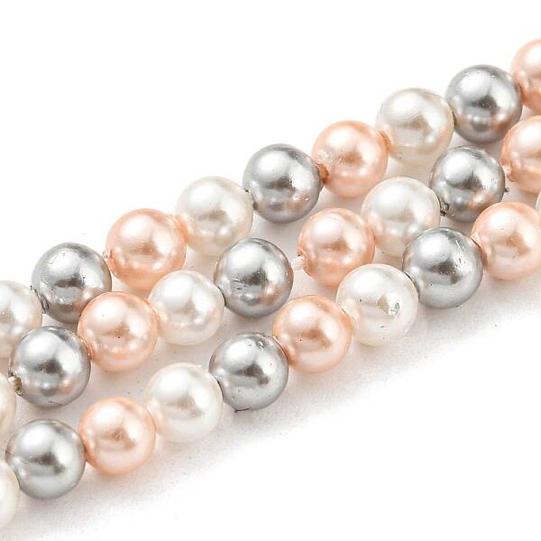 Electroplated Shell Pearl Beads Strands