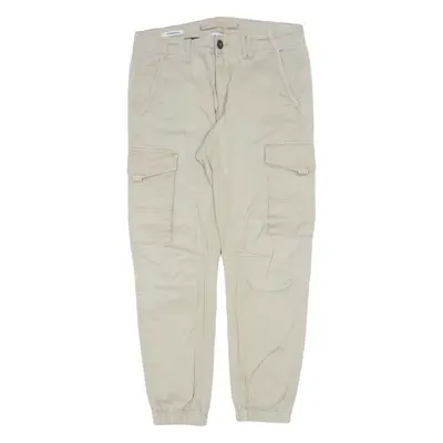 JACK&JONES Paul Cargo Jogger Trousers Beige Regular Tapered Mens W29 L25